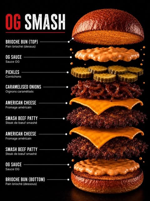 The OG Smash exploded into its layers with every ingredient labeled